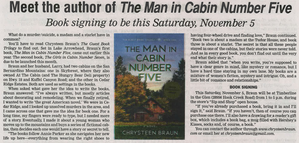 Mountain News article featuring Chrysteen Braun and article on book one