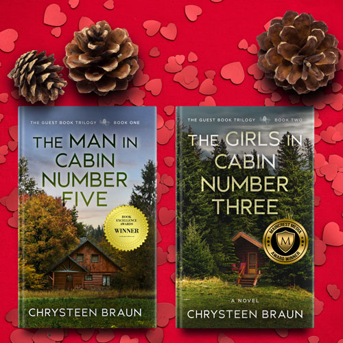 book covers on valentine's background