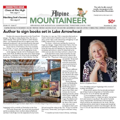 Author to sign books set in Lake arrowhead mountaineer article